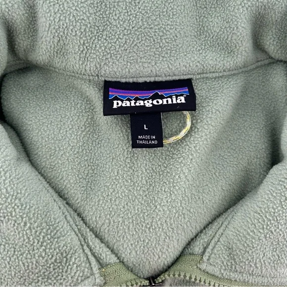 Patagonia Men's Green Microdini 1/2-Zip Pullover Fleece Colorblock Jacket Sz L - Picture 5 of 10